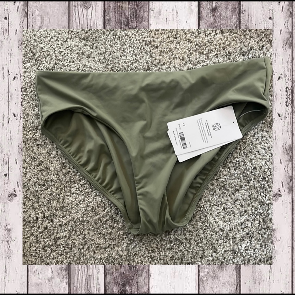 ATHLETA NWT CLEAN FULL BIKINI BOTTOM EUCALYPTUS OLIVE